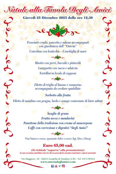 Menu Natale 2025 Menu Natale 2025